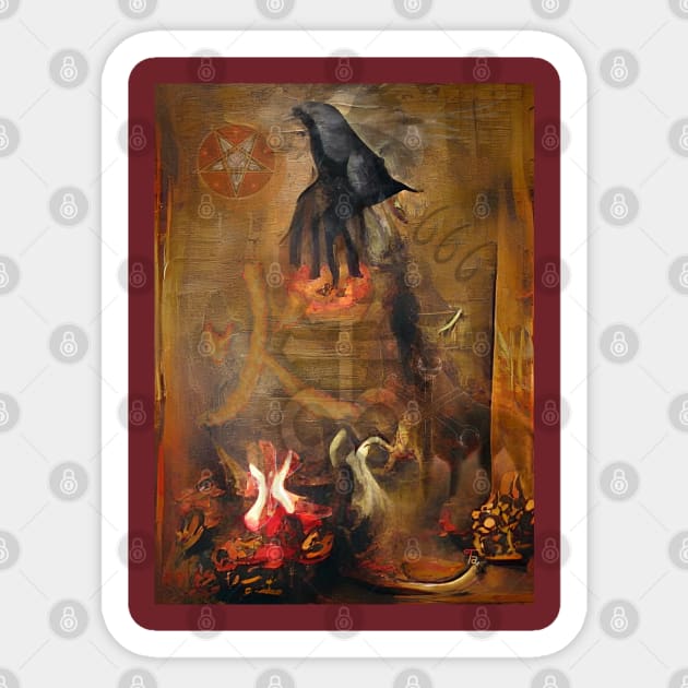 Hellfire Arrives on Raven's Wings Sticker by TaLi's Are2wild4u Designs